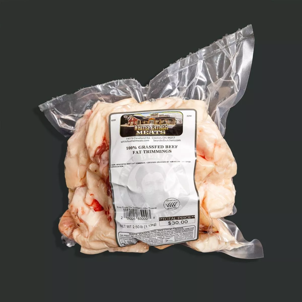 100% Grassfed Beef Fat Trimmings 2.5#