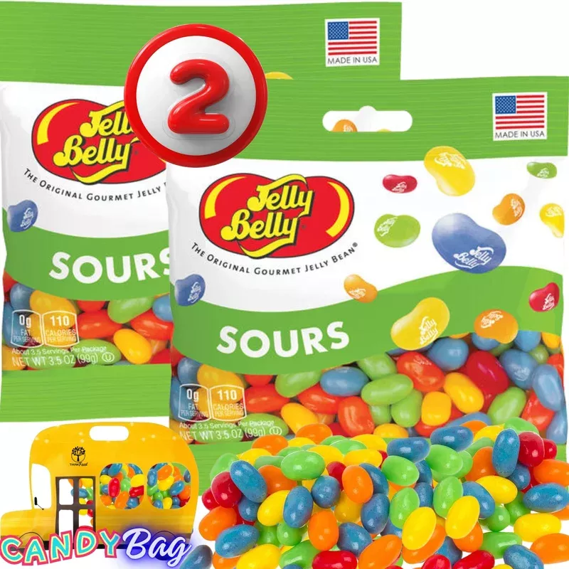 (2 Pack) Sours Jelly Beans – 3.5 Oz Each- Gourmet Jelly Beans,Tangy And Zesty Candy Assortment For Sour Lovers And Snacking Fun