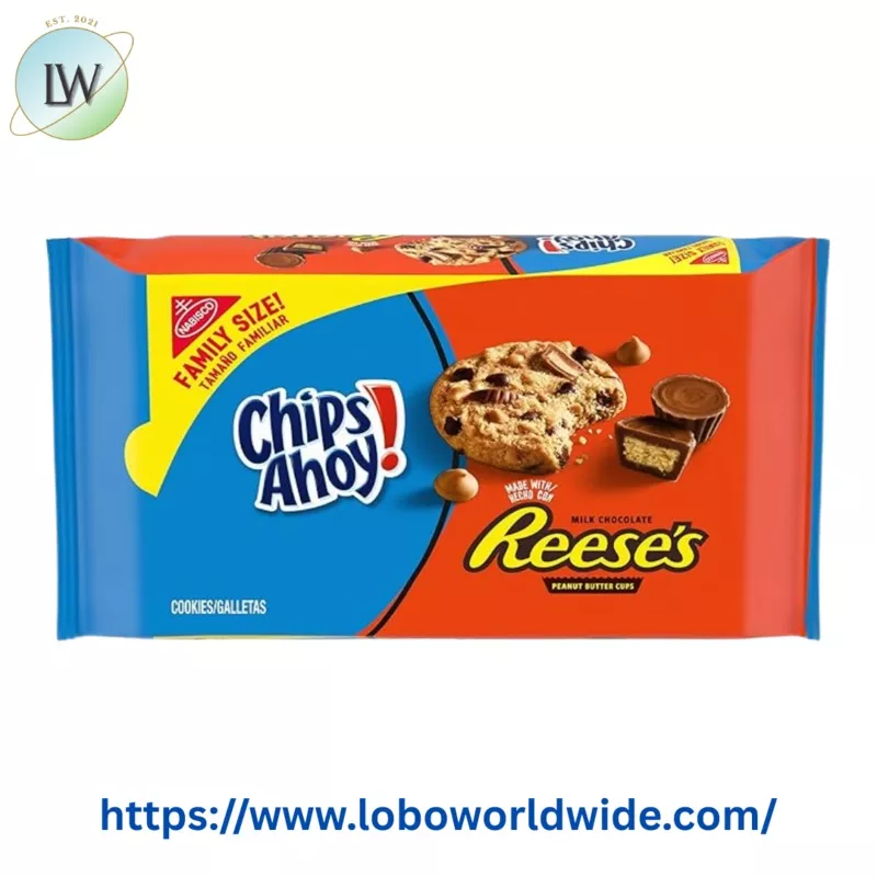 (3 pack) CHIPS AHOY! Cookies with Reeses Peanut Butter Cups, Family Size, 14.25 oz
