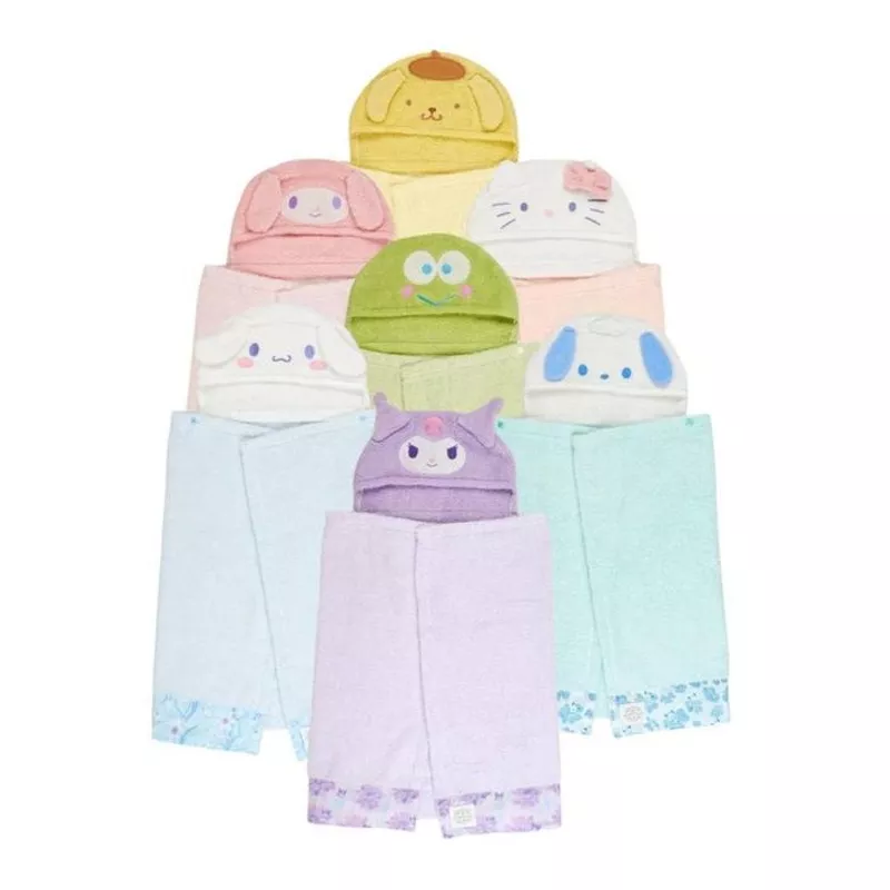 [CHARACTER VARIATIONS] Sanrio Baby Bath Poncho – Choose your favourite characters! Hello kitty, cinnamonroll, kuromi, etc…