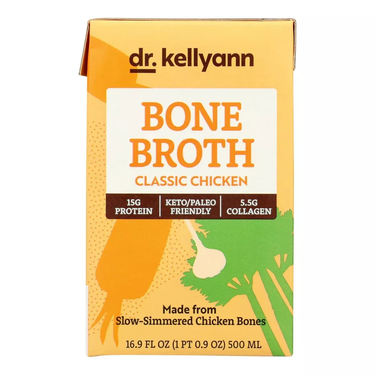 Dr. Kellyann Bone Broth, Classic Chicken, 16.9 fl oz. (Pack of 6)