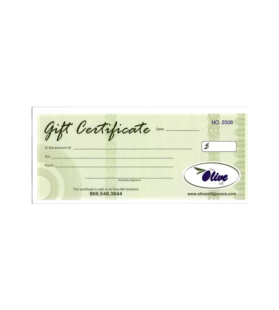 * Gift Certificate