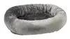 (RETURN) Bowsers Donut Dog Bed Oval Medium Faux Fur Grey Teddy 35″x27″x8″