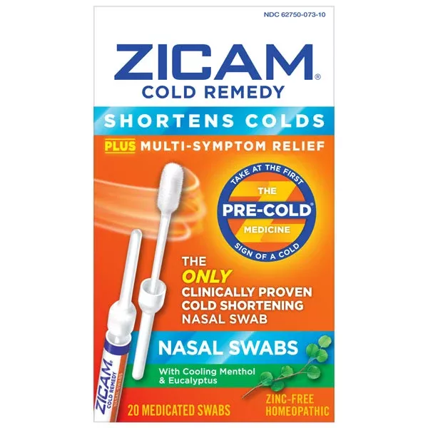 Zicam Medicated Nasal Swabs Cold Remedy, 20 Count